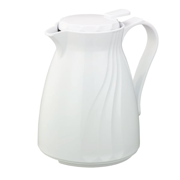 Service Ideas Twist N' Serve Coffee Carafe, 20 oz., BPA Free, Stackable, White - TNSPB06WH