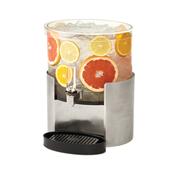 Rosseto Serving Solutions Elliptic 2 Gal. Beverage Dispenser with Stainless Steel Base and Drip Tray, 1 EA - LD177