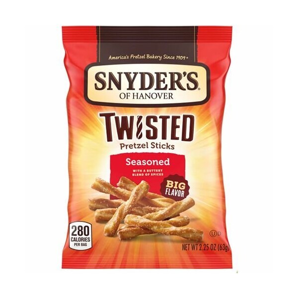 Botana para oficina Pretzels, Palitos, Condimentados, 2.25 oz, 36 paquetes - OFX14750