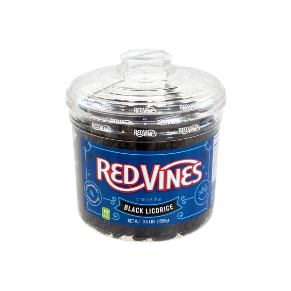 Green Rabbit Holdings Red Vines Black Licorice Twists, 3.5 lb - 20904500

Traducción: Envases de Conejo Verde Red Vines Twists de Regaliz Negro, 3.5 lb - 20904500