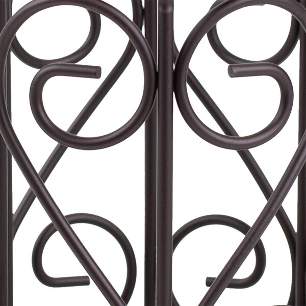 Home Basics Scroll Collection Steel Cutlery Holder with Mesh Bottom and NonSkid Feet, Bronze - CH10651