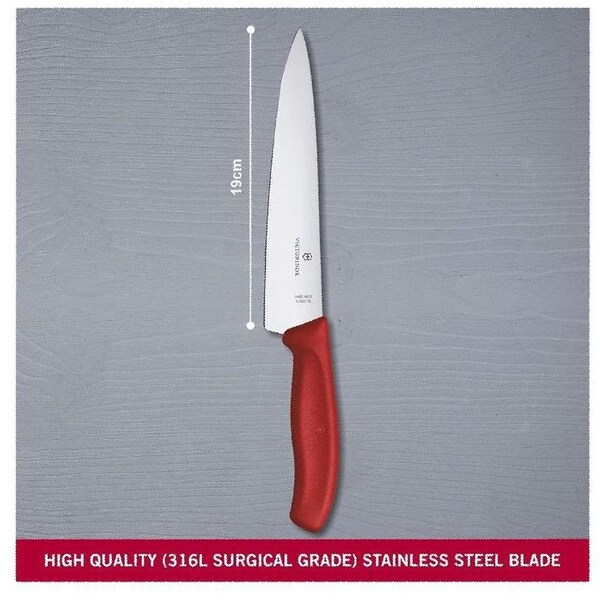 Swiss Army Brands 2024 Victorinox Kitchen Carving, Swiss Classic, 8In Straight Blade, Red - VIC-6.8001.19B