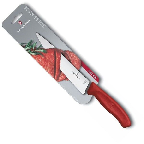Swiss Army Brands 2024 Victorinox Kitchen Carving, Swiss Classic, 8In Straight Blade, Red - VIC-6.8001.19B