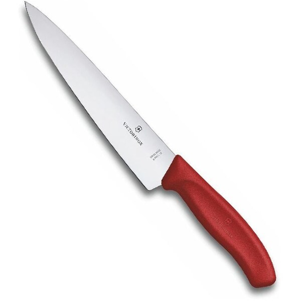 Swiss Army Brands 2024 Victorinox Kitchen Carving, Swiss Classic, 8In Straight Blade, Red - VIC-6.8001.19B