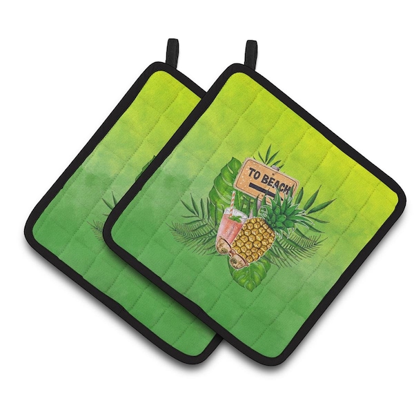 Carolines Treasures To the Beach Summer Pair of Pot Holders - BB7450PTHD