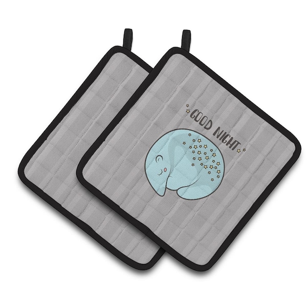 Carolines Treasures Nursery Good Night Opossum Pair of Pot Holders - BB7468PTHD