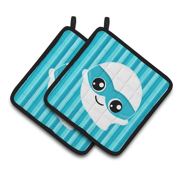 Carolines Treasures Halloween Ghost Superhero Pair of Pot Holders - BB6963PTHD