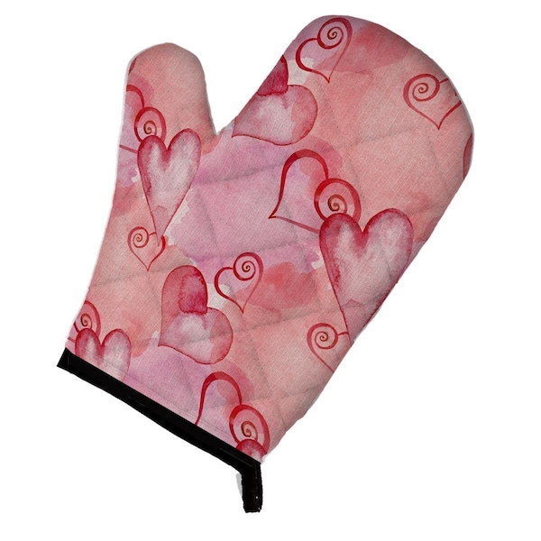 Carolines Treasures Watercolor Red Hearts Oven Mitt - BB7565OVMT