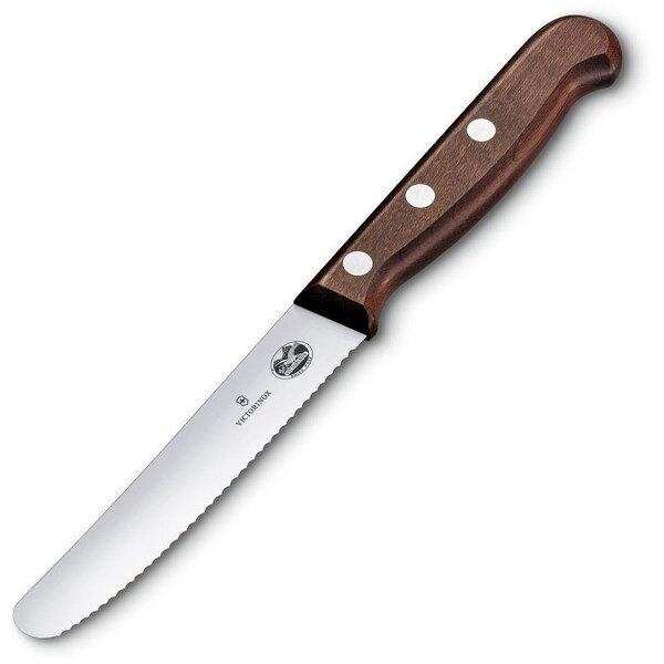 Swiss Army Brands 2024 Victorinox Kitchen Utility, 40.25In Serrated, Round Blade Wood - VIC-5.0830.11G