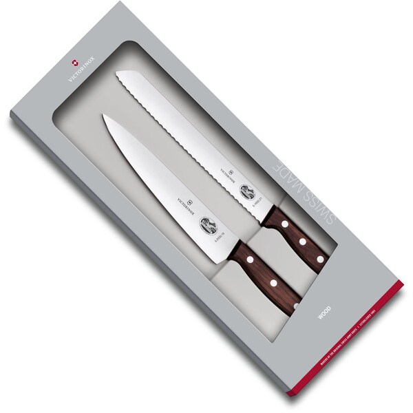 Swiss Army Brands 2024 Victorinox Wood Sets 2-Piece Kitchen Set 70.5In Carving, 8In Bread Wood **Net** - VIC-5.1020.21G