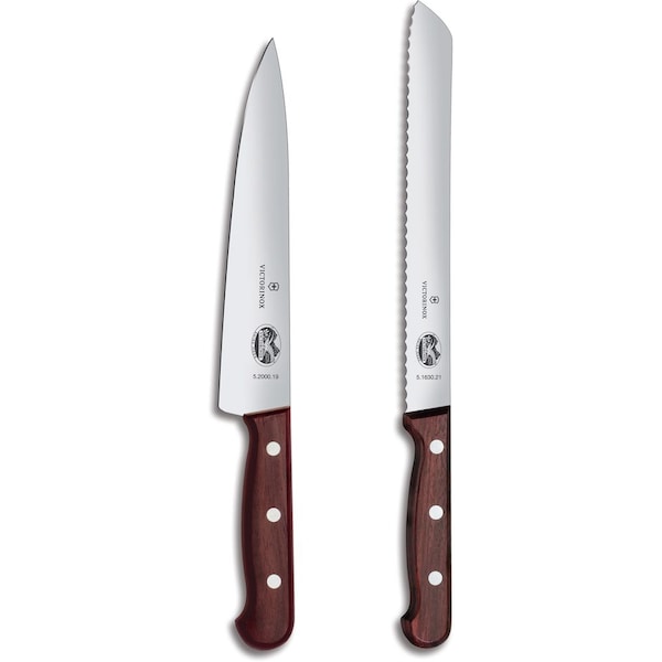 Swiss Army Brands 2024 Victorinox Wood Sets 2-Piece Kitchen Set 70.5In Carving, 8In Bread Wood **Net** - VIC-5.1020.21G