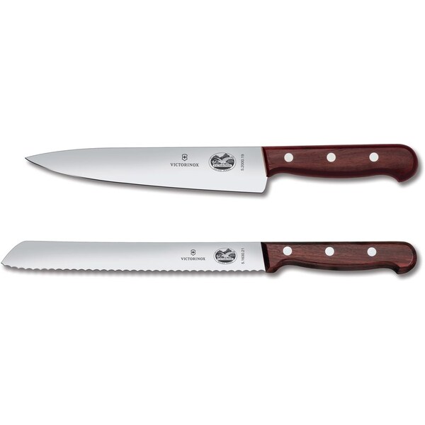 Swiss Army Brands 2024 Victorinox Wood Sets 2-Piece Kitchen Set 70.5In Carving, 8In Bread Wood **Net** - VIC-5.1020.21G