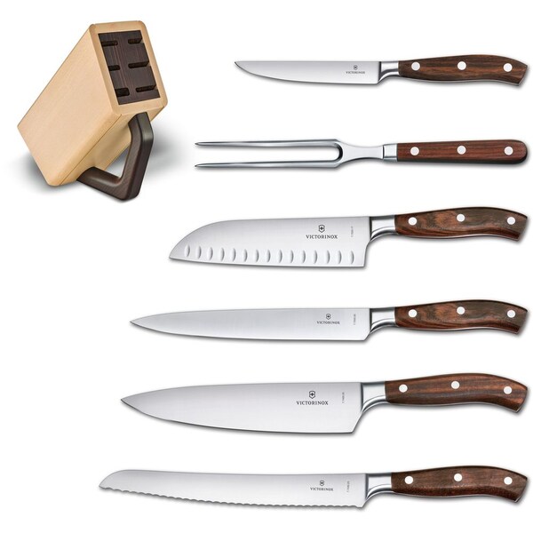 Swiss Army Brands 2024 Victorinox Kitchen 6 Piece Set Wood Cutlery Block - VIC-7.7240.6