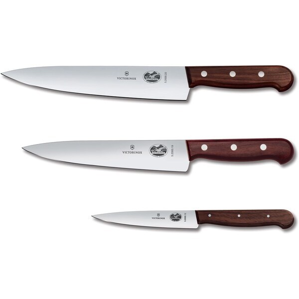 Swiss Army Brands Kitchen Wood Sets 3-Piece Carving Set 5In Utility, 70.5In Carving, 80.5In Carving Wood **Net** - VIC-5.1050.3G