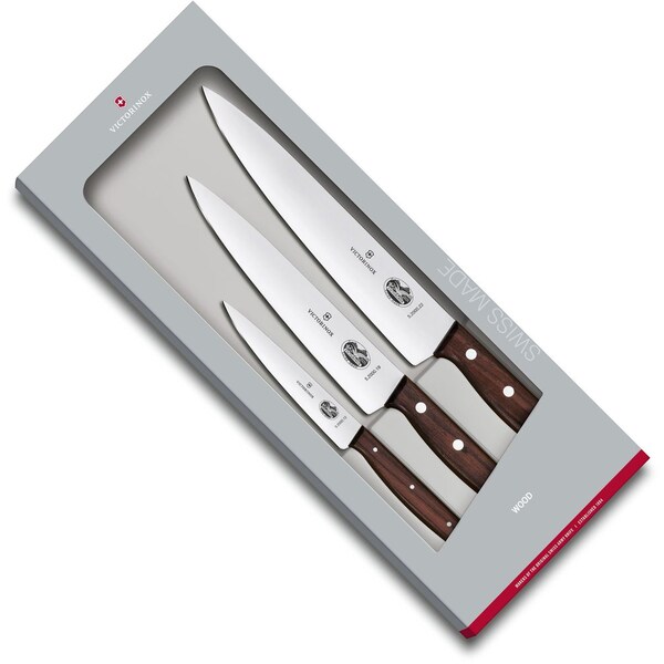 Swiss Army Brands Kitchen Wood Sets 3-Piece Carving Set 5In Utility, 70.5In Carving, 80.5In Carving Wood **Net** - VIC-5.1050.3G