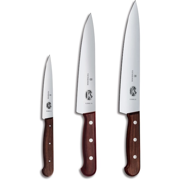 Swiss Army Brands Kitchen Wood Sets 3-Piece Carving Set 5In Utility, 70.5In Carving, 80.5In Carving Wood **Net** - VIC-5.1050.3G