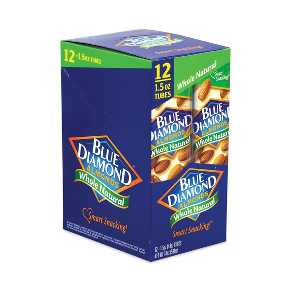 Almendras Naturales Enteras Blue Diamond, Bolsa de 15 oz, Paquete de 12, 12PK - 5203
