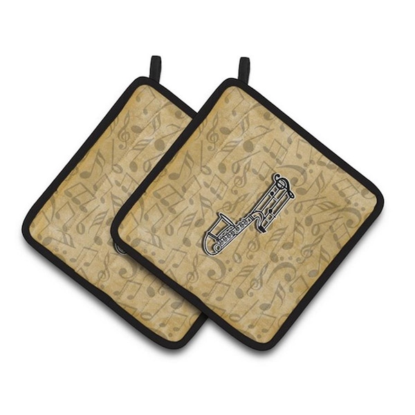 Carolines Treasures Letter J Musical Instrument Alphabet Pair of Pot Holders, 7.5 x 3 x 7.5 in. - CJ2004-JPTHD