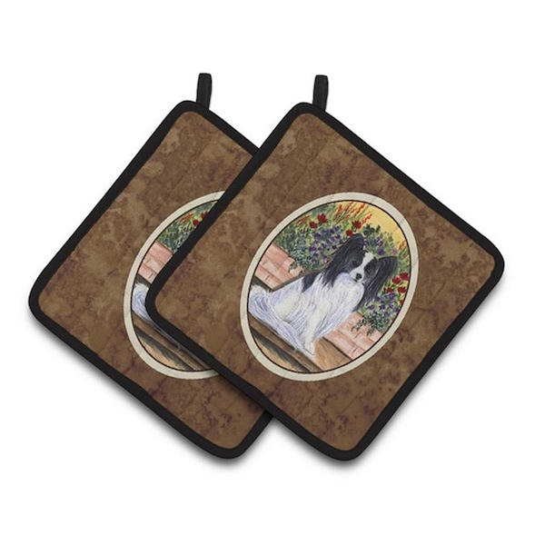 Carolines Treasures Papillon Pair of Pot Holders, 7.5 x 3 x 7.5 in. - SS8210PTHD
