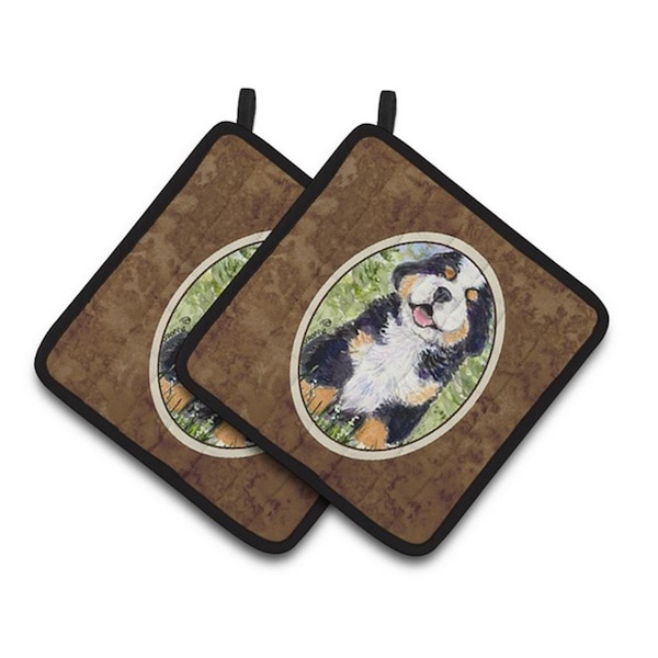 Carolines Treasures Bernese Mountain Dog Pair of Pot Holders, 7.5 x 3 x 7.5 in. - SS8750PTHD