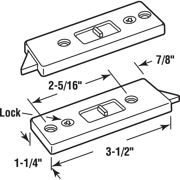 Prime-Line 2-5/16 In., White Plastic, Spring-Loaded Tilt Latch 1 Pair - F 2801