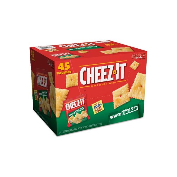 Galletas Cheez-it Sunshine® Kellogg's, 1.5 oz, Bolsa, Queso Cheddar Blanco, 45 por caja - 2410010892