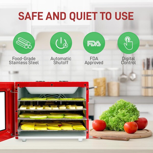 Nutrichef 4 Shelf Food Dehydrator, NCDH4S.5 - NCDH4S.5