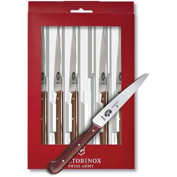 Swiss Army Brands 2024 Victorinox 46059 Kitchen Wood Steak Sets, 6-Piece Steak Set 40002 - VIC-5.2000.12-X4