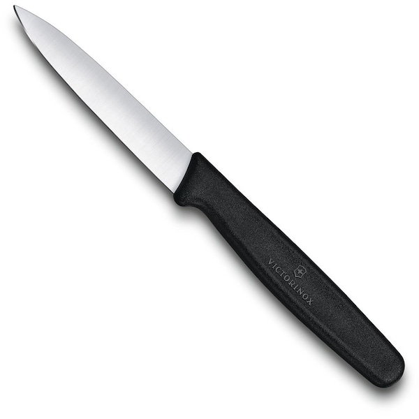 Swiss Army Brands Victorinox Kitchen Paring, 30.25In Straight, Spear Point Blade, Small Handle, Black Paring Knife - VIC-5.0603