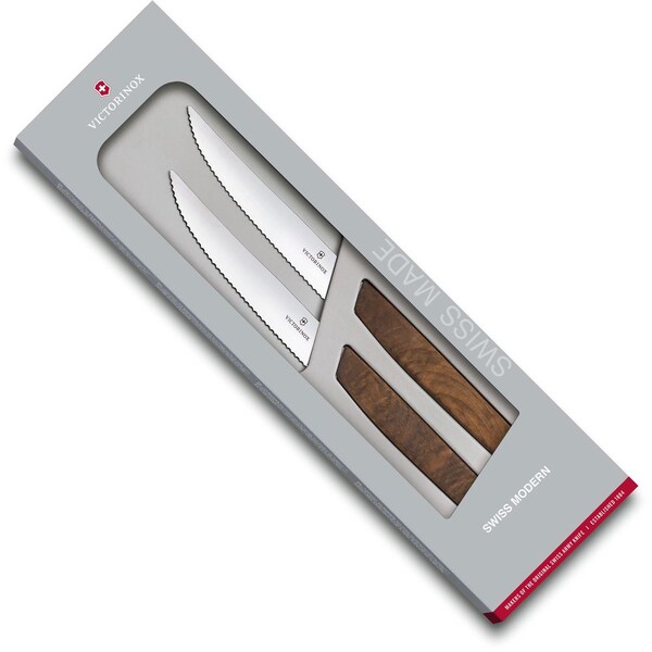 Swiss Army Brands 2024 Victorinox Kitchen Swiss Modern 2 Pc Steak Knife Set - VIC-6.9000.12WG
