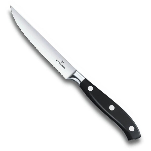 Swiss Army Brands 2024 Kitchen Grande Maitre, Steak Knife Set 2 Pcs Serrated - 12 Cm , Pom Handles, Forged Steel - VIC-7.7242.2W