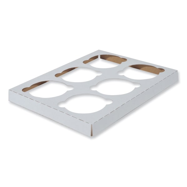 Sct Cupcake Holder Inserts, 6-Cupcake Holder, 8.87 x 6.87 x 0.75, White, Paper, 200PK - SCH 1010