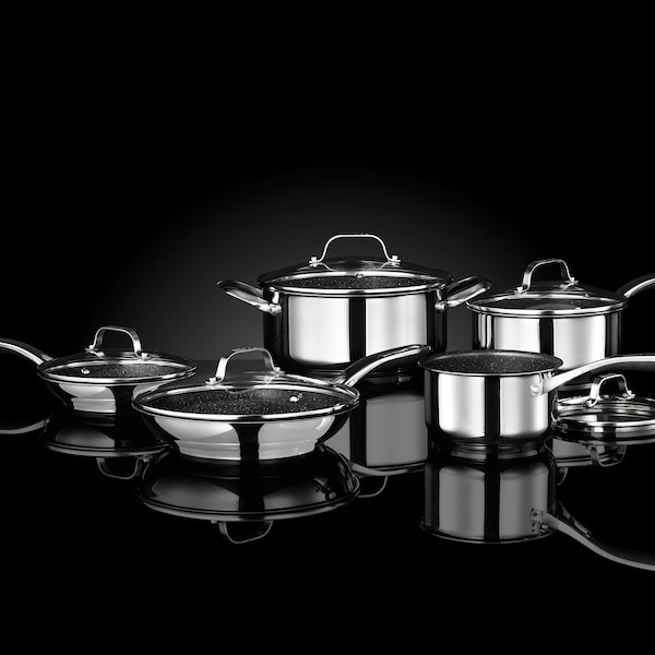 Starfrit Stainless Steel Non-Stick 10-Piece Cookware Set with Stainless Steel Handles - 034611-001-0000