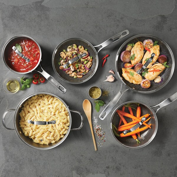 Starfrit Stainless Steel Non-Stick 10-Piece Cookware Set with Stainless Steel Handles - 034611-001-0000