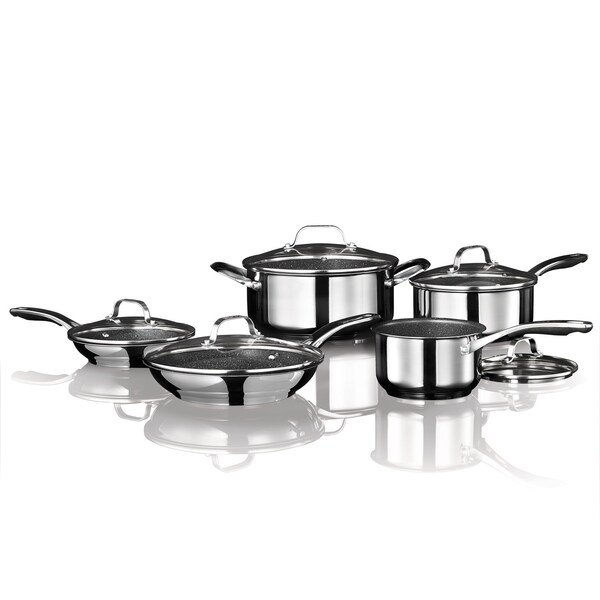 Starfrit Stainless Steel Non-Stick 10-Piece Cookware Set with Stainless Steel Handles - 034611-001-0000