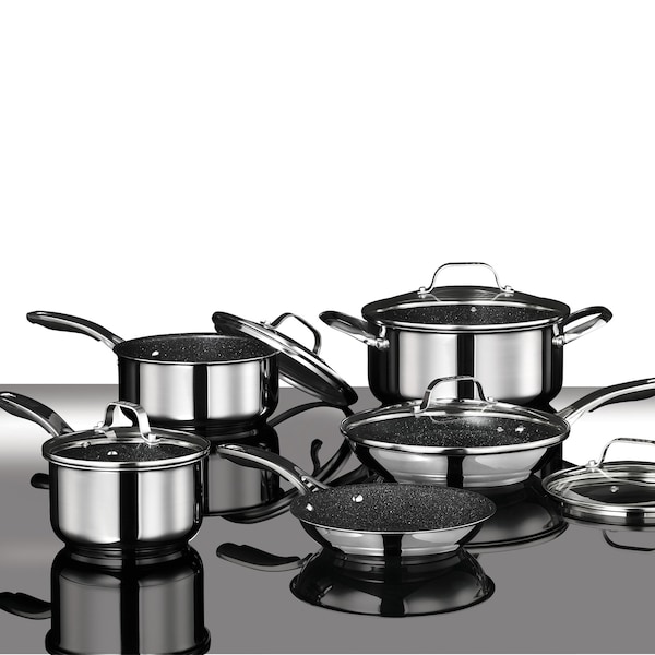 Starfrit Stainless Steel Non-Stick 10-Piece Cookware Set with Stainless Steel Handles - 034611-001-0000