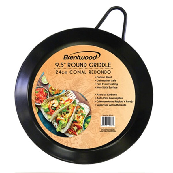 Brentwood Appliances Carbon Steel Non-Stick Round Griddle (9.5-Inch) - BCM-24