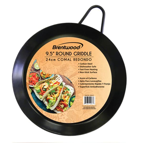 Brentwood Appliances Carbon Steel Non-Stick Round Griddle (9.5-Inch) - BCM-24