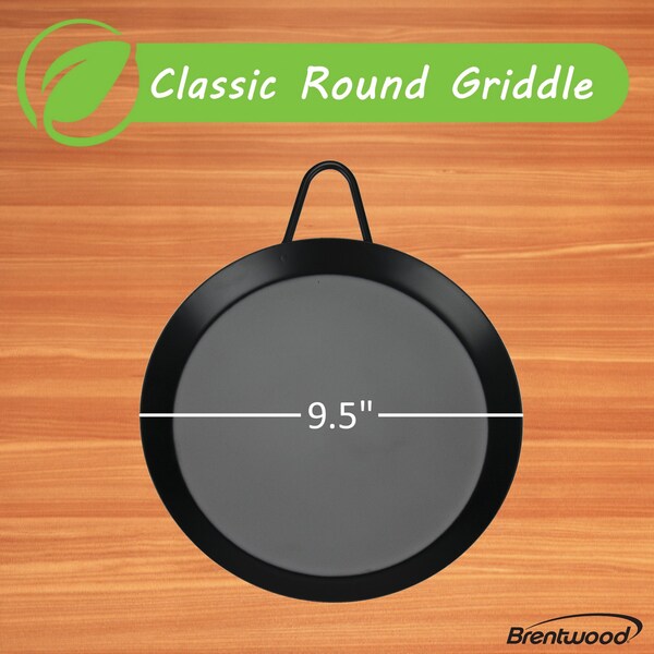 Brentwood Appliances Carbon Steel Non-Stick Round Griddle (9.5-Inch) - BCM-24