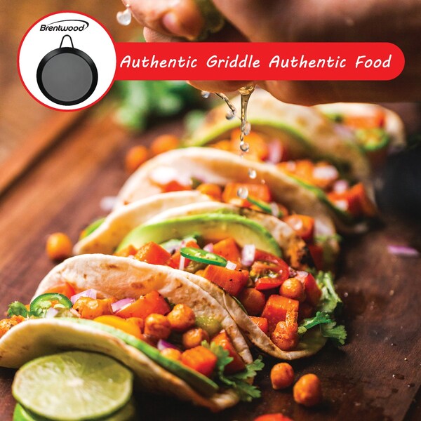 Brentwood Appliances Carbon Steel Non-Stick Round Griddle (9.5-Inch) - BCM-24