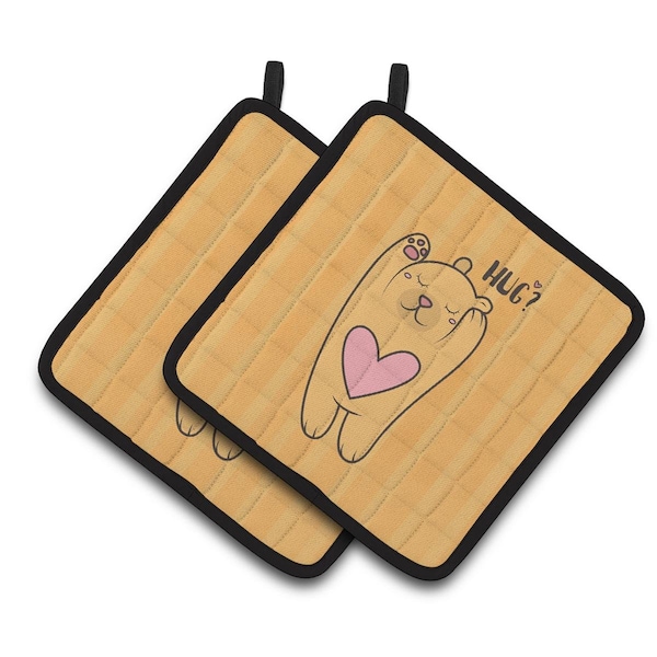 Carolines Treasures Nursery Hug Bear Pair of Pot Holders - BB7470PTHD
