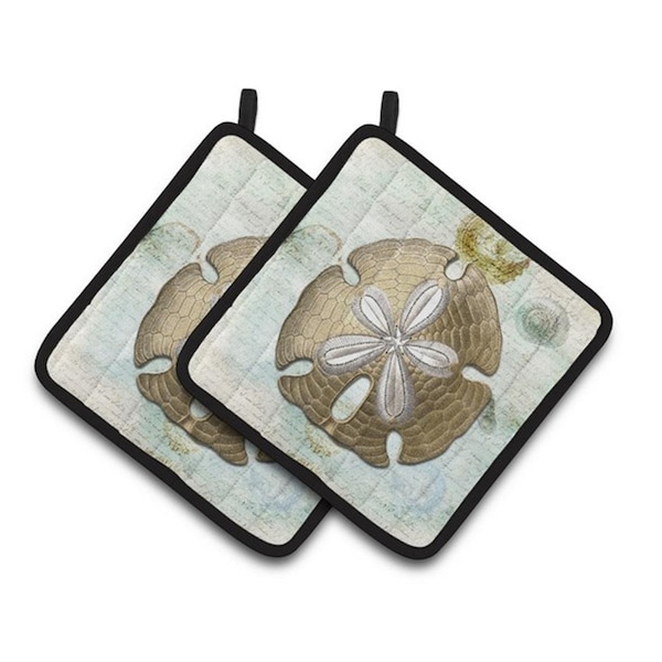 Carolines Treasures Sand Dollar Pair of Pot Holders, 7.5 x 3 x 7.5 in. - SB3025PTHD