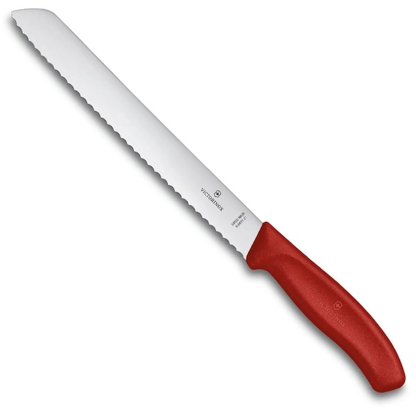 Swiss Army Brands 2024 Victorinox Kitchen Bread, Swiss Classic, 80.25In Serrated Blade, Red - VIC-6.8631.21B