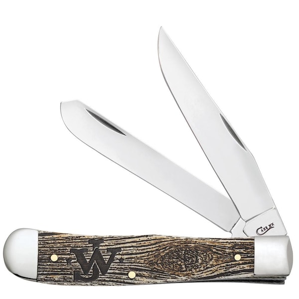 Case Cutlery Case John Wayne Embellished Smooth Natural Bone Trapper 6254 Ss W/Color Wash/Black Definition - CAS-10705