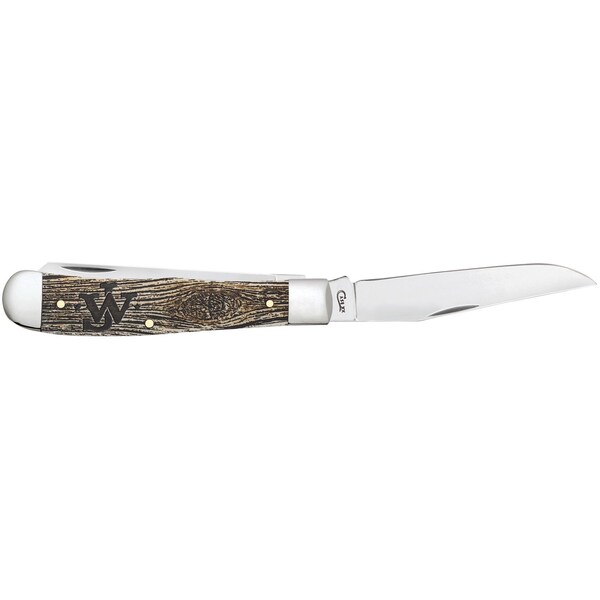 Case Cutlery Case John Wayne Embellished Smooth Natural Bone Trapper 6254 Ss W/Color Wash/Black Definition - CAS-10705
