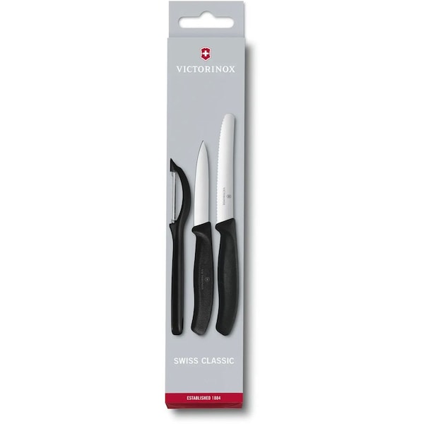 Swiss Army Brands 2024 Victorinox Kitchen Sets, 3-Piece Paring Set 30.25In Straight, 40.5In Utility, Peeler Black - VIC-6.7113.31