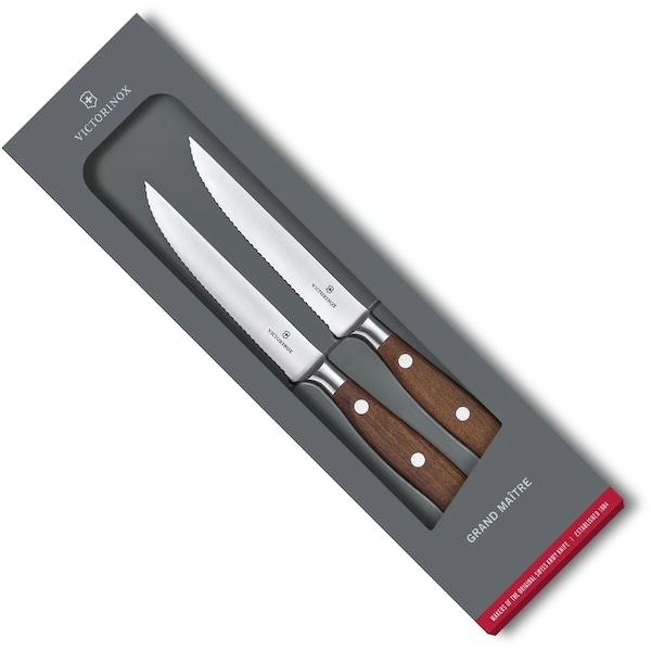 Swiss Army Brands Kitchen 2-Piece Steak 40.75In Serrated, Spear Point Blade, 0.75In Width At Handle - VIC-7.7240.2W