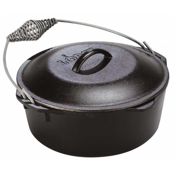 Lodge Lodge L8DO3 Dutch Oven with Spiral Bail Handle and Iron Cover - L8DO3