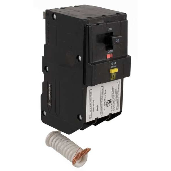 Square D Miniature Circuit Breaker, QO Series, 30A, 3 Pole, 208/120V AC, 10kA at 208/120V AC, A Curve - QO330GFI