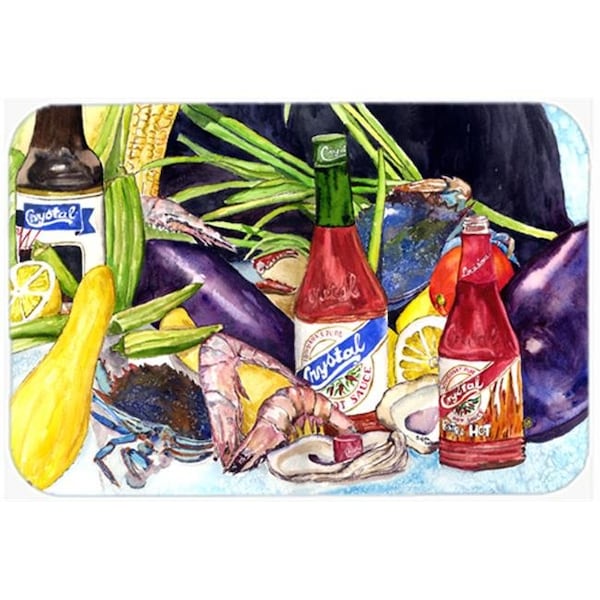 Carolines Treasures Carolines Treasures 8637LCB Crystal Hot Sauce With Seafood Glass Cutting Board; Large - 8637LCB